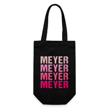 Meyer Familienname Team Retro Geschenkidee - Geschenkbeutel für Flaschen - Schwarz - Vorne