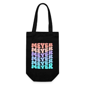 Meyer Retro Familie Nachname Geschenk - Geschenkbeutel für Flaschen - Schwarz - Vorne