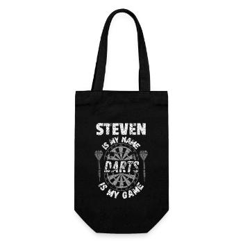 Personalisiertes Darts T-Shirt für Steven - Geschenkbeutel für Flaschen - Schwarz - Vorne