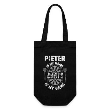 Personalised Darts T-Shirt for Pieter - Gift Bag for Bottles - black - Front