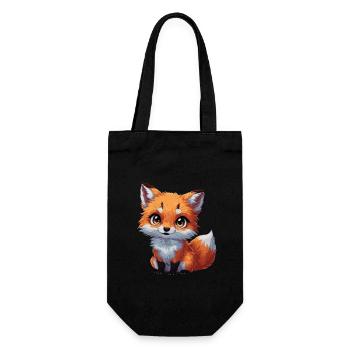 Niedlicher Fuchs Füchse für Kinder - Geschenkbeutel für Flaschen - Schwarz - Vorne