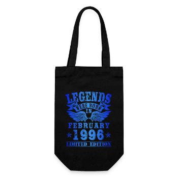Legends were born in Februar 1996 Geburtstag - Geschenkbeutel für Flaschen - Schwarz - Vorne
