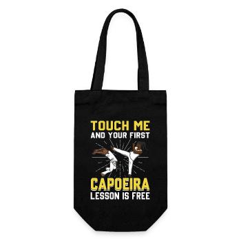 Berühre mich und deine erste Capoeira-Lektion ist kostenlos - Geschenkbeutel für Flaschen - Schwarz - Vorne