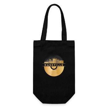 Vinyl-Schallplatte Musik Skyline-USA-Nashville - Geschenkbeutel für Flaschen - Schwarz - Vorne