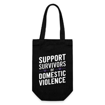 Raising awareness of domestic violence - Gift Bag for Bottles - black - Front