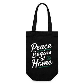 Raising awareness of domestic violence - Gift Bag for Bottles - black - Front
