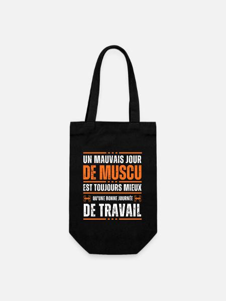 Un mauvais jour de muscu Idée cadeau - Sac à bouteille - noir
