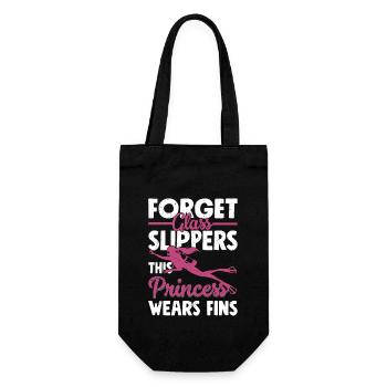 Forget Glass Slippers This Princess Wears Fins Gir - Geschenkbeutel für Flaschen - Schwarz - Vorne