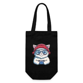 Alpaga Lama Gaming Jeu Vidéo Gamer - Sac à bouteille - noir - Devant