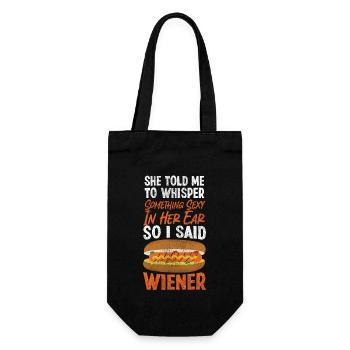 Hot Dog Adult She Told Me To - Geschenkbeutel für Flaschen - Schwarz - Vorne