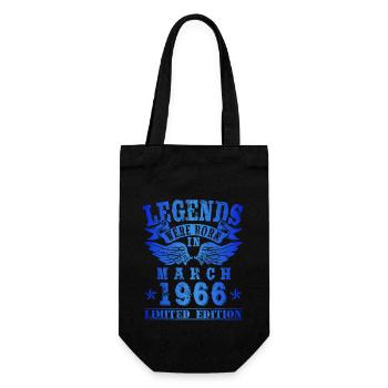 Legends were born in März 1966 Geburtstag - Geschenkbeutel für Flaschen - Schwarz - Vorne