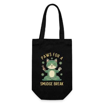 Smudge Sage Feather Spiritual Witchcraft Meditate - Gift Bag for Bottles - black - Front