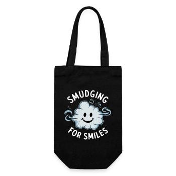 Smudge Sage Feather Spiritual Witchcraft Meditate - Gift Bag for Bottles - black - Front