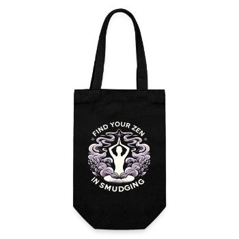 Smudge Sage Feather Spiritual Witchcraft Meditate - Gift Bag for Bottles - black - Front