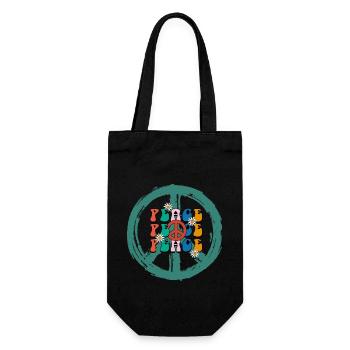 Hippie 60s Design - Gift Bag for Bottles - black - Front