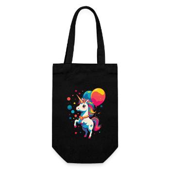 Unicorn Lover Bright Colors Design - Gift Bag for Bottles - black - Front