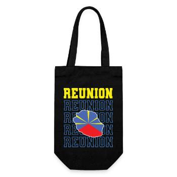 idee cadeau drapeau carte ile de la reunion 974 - Sac à bouteille - noir - Devant