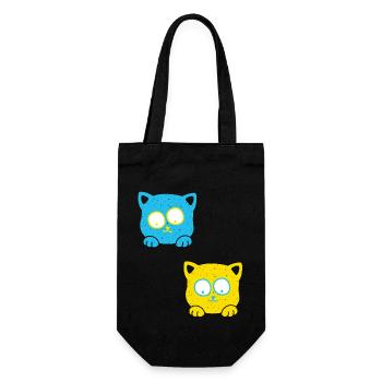 Animal shelter, animal lover, animal welfare, cats, Ukraine - Gift Bag for Bottles - black - Front