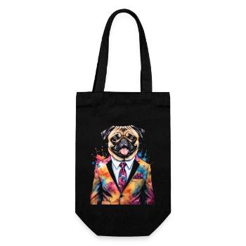 Carlin Costume Chien Coloré Drôle Animal Design Imprimer - Sac à bouteille - noir - Devant