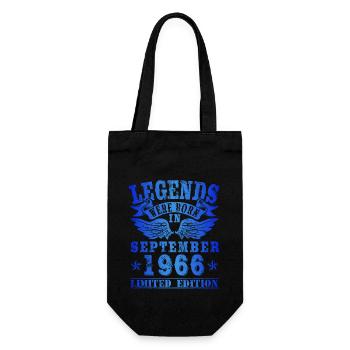Legends were born in September 1966 Geburtstag - Geschenkbeutel für Flaschen - Schwarz - Vorne