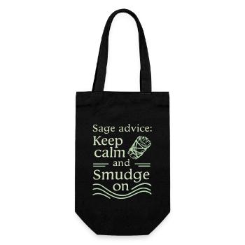 Smudge Sage Feder Spirituelle Hexerei Meditieren - Geschenkbeutel für Flaschen - Schwarz - Vorne