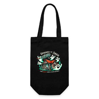 Smudge Sage Feather Spiritual Witchcraft Meditate - Gift Bag for Bottles - black - Front
