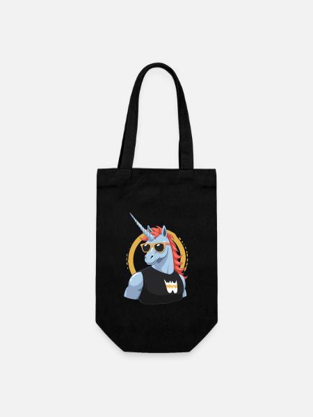 Papa Einhorn Lustiges Vatertag Design - Geschenkbeutel für Flaschen - Schwarz