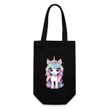 Pastell Farben Einhorn Liebhaber Design - Geschenkbeutel für Flaschen - Schwarz - Vorne