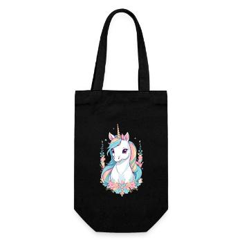 Licornes drôles Couleurs pastel - Sac à bouteille - noir - Devant