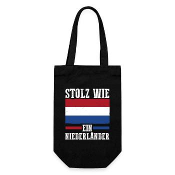 Niederländer Niederlande Holland - Geschenkbeutel für Flaschen - Schwarz - Vorne