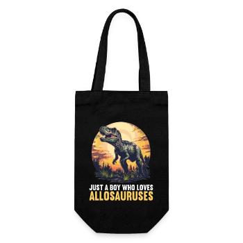 Allosaurier Allosaurus - Geschenkbeutel für Flaschen - Schwarz - Vorne