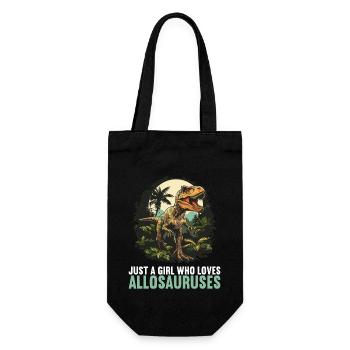 Allosaurier Allosaurus - Geschenkbeutel für Flaschen - Schwarz - Vorne
