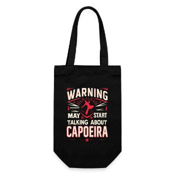 Warning may start talking about Capoeira - Gift Bag for Bottles - black - Front
