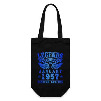 Legends were born in Januar 1957 Geburtstag - Geschenkbeutel für Flaschen - Schwarz - Vorne