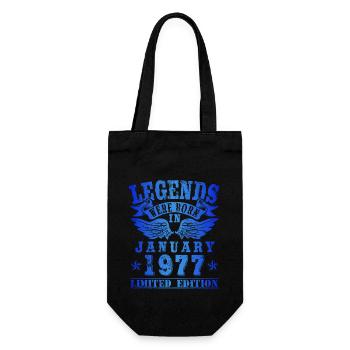 Legends were born in January 1977 Birthday - Gift Bag for Bottles - black - Front