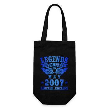 Les légendes sont nées en mai 2007 Anniversaire - Sac à bouteille - noir - Devant