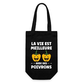 Humour poivron - Sac à bouteille - noir - Devant