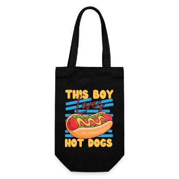 Hot Dog Adult Boy This Boy Loves - Gift Bag for Bottles - black - Front
