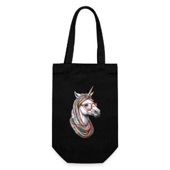 Einhorn Mama Lustige Einhörner Liebende Mutter - Geschenkbeutel für Flaschen - Schwarz - Vorne