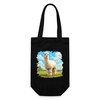 Alpaca Alpakas Alpaka - Geschenkbeutel für Flaschen - Schwarz - Vorne