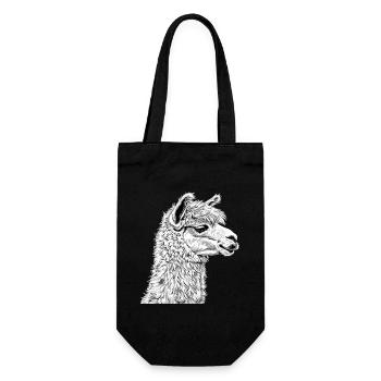 Alpaca Alpakas Alpaka - Geschenkbeutel für Flaschen - Schwarz - Vorne