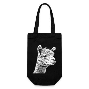 Alpaca Alpakas Alpaka - Geschenkbeutel für Flaschen - Schwarz - Vorne