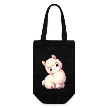 Alpaca Alpakas Alpaka - Geschenkbeutel für Flaschen - Schwarz - Vorne