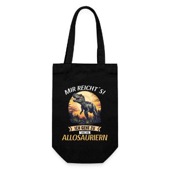 Allosaurier Allosaurus - Geschenkbeutel für Flaschen - Schwarz - Vorne