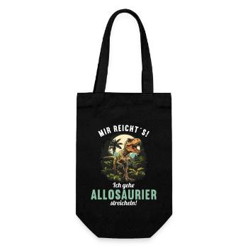 Allosaurier Allosaurus - Geschenkbeutel für Flaschen - Schwarz - Vorne
