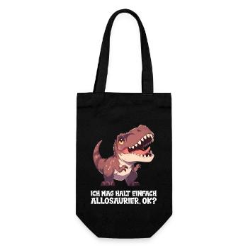 Allosaurier Allosaurus - Geschenkbeutel für Flaschen - Schwarz - Vorne