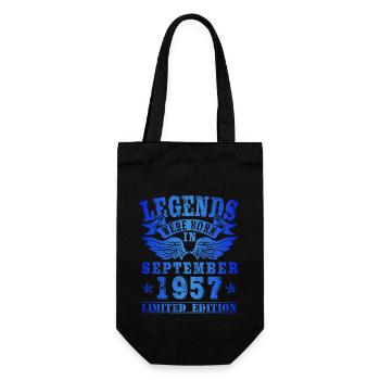 Legends were born in September 1957 Geburtstag - Geschenkbeutel für Flaschen - Schwarz - Vorne