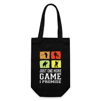 Just One More Game I Promise Baseball Baseball Fan - Geschenkbeutel für Flaschen - Schwarz - Vorne