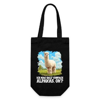Alpaca Alpakas Alpaka - Geschenkbeutel für Flaschen - Schwarz - Vorne
