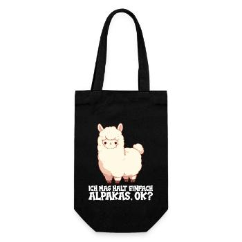 Alpaca Alpakas Alpaka - Geschenkbeutel für Flaschen - Schwarz - Vorne